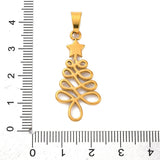 Forgyldt Stål Vedhæng – Juletræ med Stjerne, Vandfast (33x16mm) - Uniq Perler - 