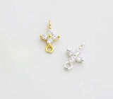 Forgyldt Sterling Sølv 925 Mellemleds Connector Med Zirkonia Sten - Uniq Perler - 114392