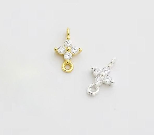 Forgyldt Sterling Sølv 925 Mellemleds Connector Med Zirkonia Sten - Uniq Perler - 114392