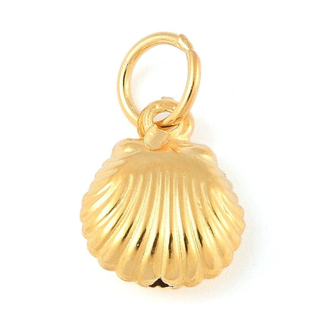 Forgyldt Sterling Sølv 925 musling Vedhæng, (13,5x8 mm) - Uniq Perler - 114993