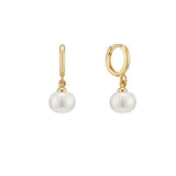 Forgyldt Sterling Sølv Creol Med Ferskvandsperle Vedhæng - Uniq Perler - 1111490064
