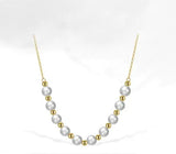 Forgyldt Sterling Sølv Halskæde Med Ferskvandsperler (6mm, 45+5cm) - Uniq Perler - 1111490053