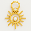 Forgyldt Sterling Sølv Sol Vedhæng med Klar Zirkonia & Perle - Uniq Perler - 2478954