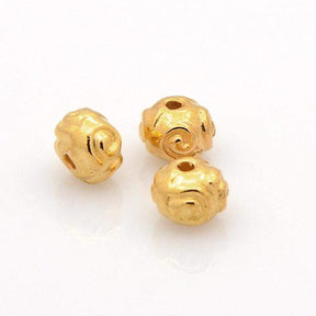 Gold Plated Metal Beads, 5.5mm, 10 pcs - Uniq Perler - 111405