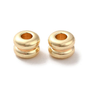 Gold-plated Beads, 3x4mm, 10 pcs. - Uniq Perler - 111406