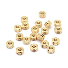 Gold-plated Beads, 5x2mm, 10 pcs - Uniq Perler - 4689741
