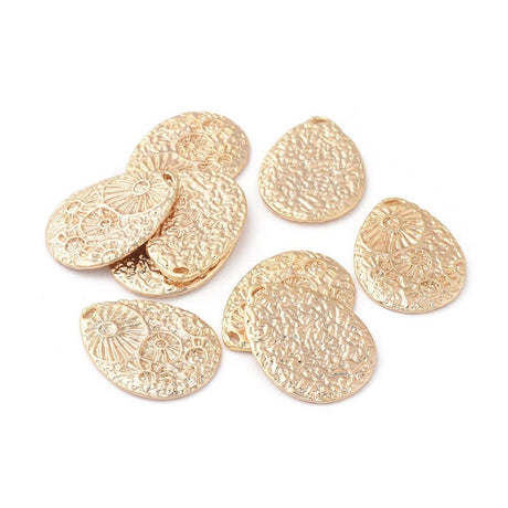 Forgyldte vedhæng med smukt mønster, 2 stk. - Uniq Perler - 112745