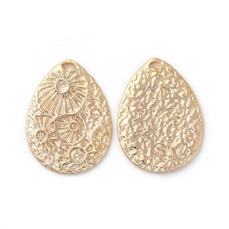 Forgyldte vedhæng med smukt mønster, 2 stk. - Uniq Perler - 112745