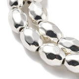 Forsølvet Hæmatit – Facetteret, Oval (4x7mm) - Uniq Perler - 114696