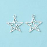 Forsølvet stjerner str. 20x23 mm, 10 stk. - Uniq Perler - 113560