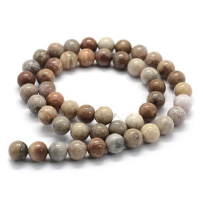 Fossile Perler - Brun, Runde (6mm) - Uniq Perler - 115885