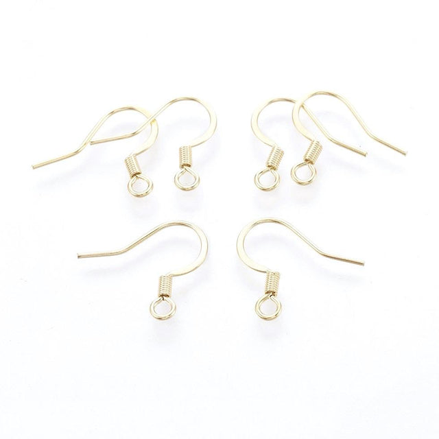 Fransk Ørekroge, 18K Forgyldt Stål, 15x16mm,(10 Par) - Uniq Perler - 111410