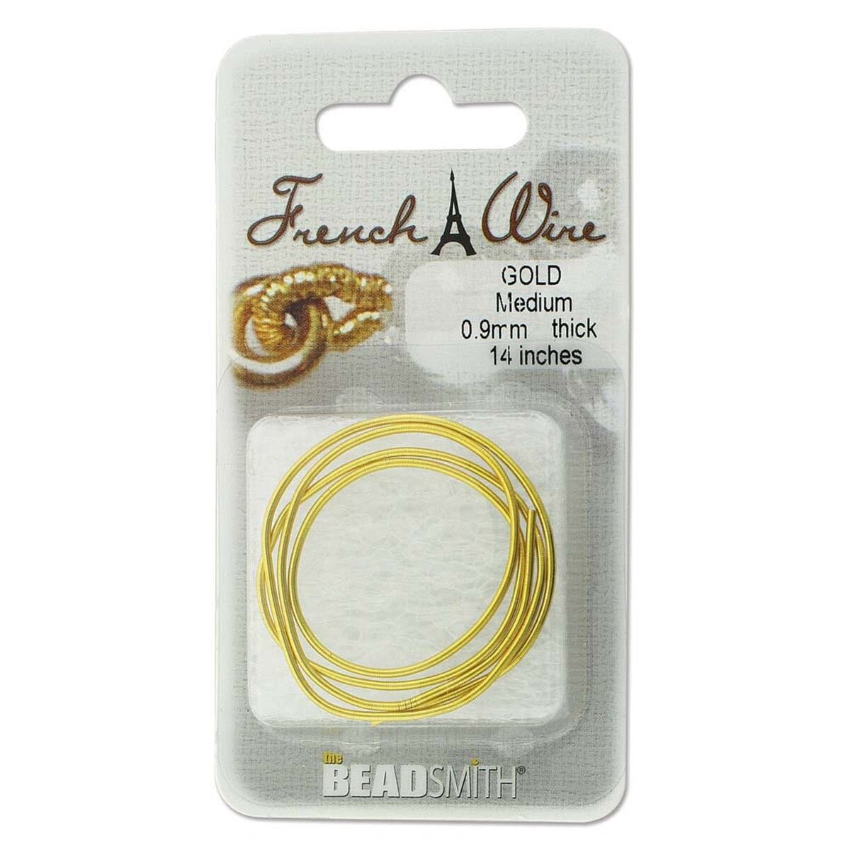 (French Wire – Guldfarvet, Medium (0.9mm, 35 cm) - Uniq Perler - 790524884582