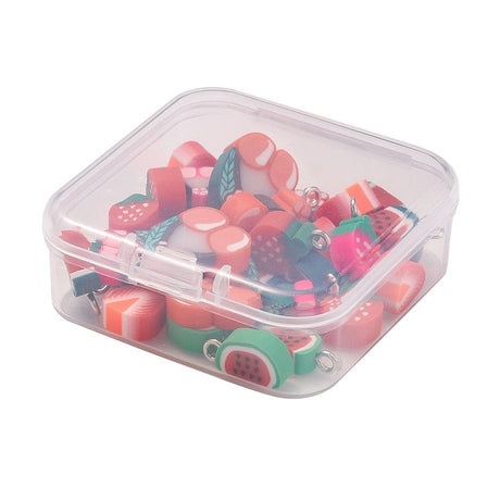 Frugt Vedhæng – Fimo (10 - 18mm) 35 Stk - Uniq Perler - 111273