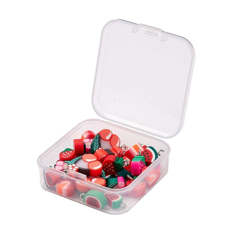 Frugt Vedhæng – Fimo (10 - 18mm) 35 Stk - Uniq Perler - 111273