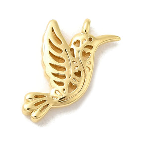 Bird pendant, gold-plated size 18x11x25 mm - Uniq Perler - 113740