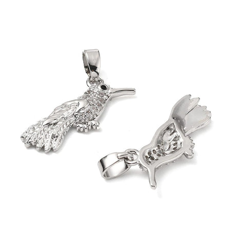 Fugle Vedhæng, Platin (19x12 mm) - Uniq Perler - 115481