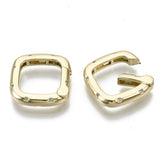 Gate Springlås Med Zirkonia – 18K Forgyldt Messing (18,5x18,5x3,5mm) - Uniq Perler - 124208
