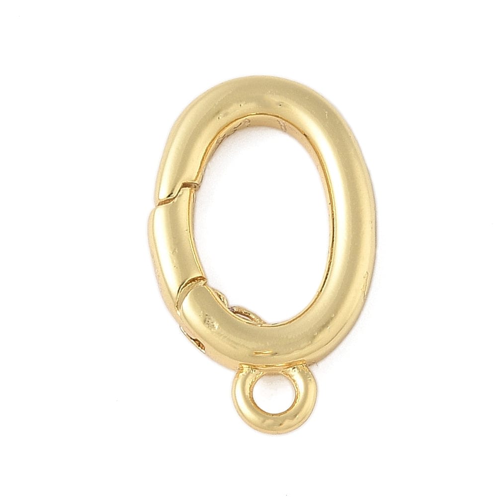 Gate Springlås - 18K Langtidsholdbar Forgyldt (10x17mm) - Uniq Perler - 115925