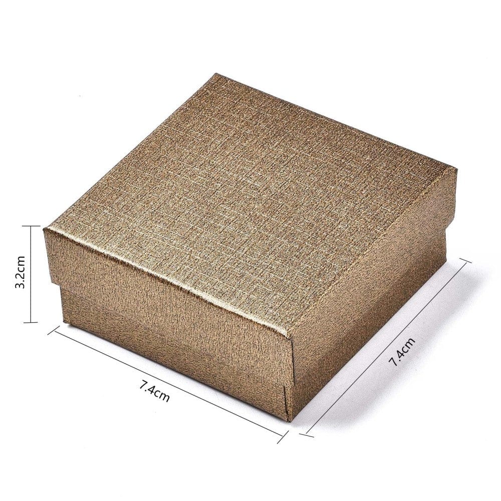 Gaveæsker - Gylden (7,4x7,4x3,2cm) 6 Stk - Uniq Perler - 113385