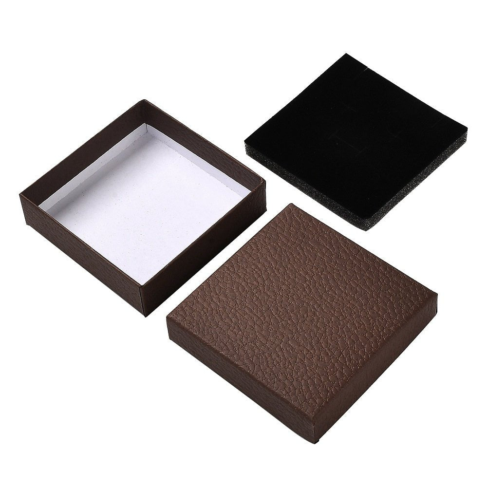 Gaveæsker - Mørk Brun (8,8x8,8x2,65cm) 6 stk - Uniq Perler - 