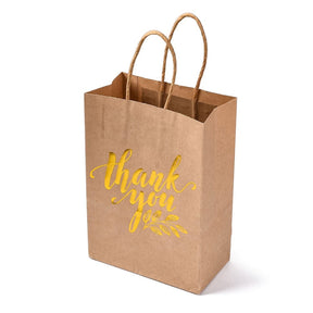 Gift Bag in Paper with Gold Print – Rectangle (20x14x8cm) 10 pcs - Uniq Perler - 