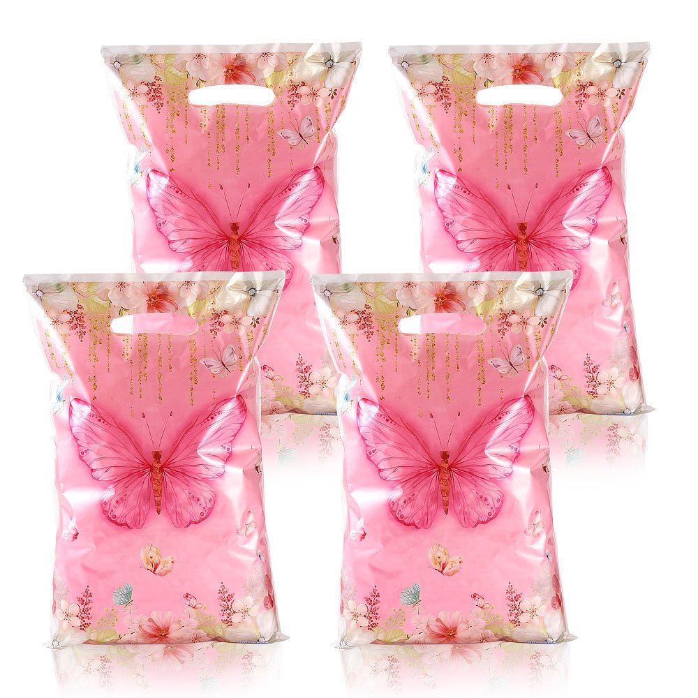 Gavepose Med Sommerfugle – Pink (25.5x16.5cm) 10 stk. - Uniq Perler - 119159