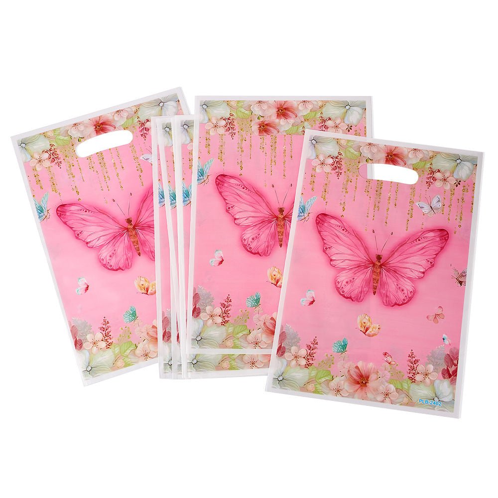 Gavepose Med Sommerfugle – Pink (25.5x16.5cm) 10 stk. - Uniq Perler - 119159