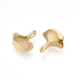 Gingko Vedhæng – Vandfast, 18K Forgyldt Stål (13x13mm) - Uniq Perler - 114995