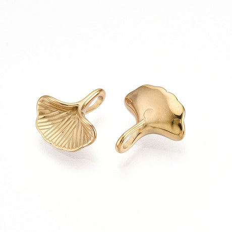 Gingko Vedhæng – Vandfast, 18K Forgyldt Stål (13x13mm) - Uniq Perler - 114995