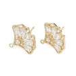 Ginkgo Blad formet ørestikkere, 18K Guldbelagt (17.5x15.5mm) pr. par - Uniq Perler - 