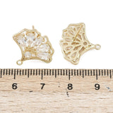 Ginkgo Blad formet ørestikkere, 18K Guldbelagt (17.5x15.5mm) pr. par - Uniq Perler - 