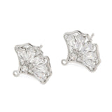 Ginkgo Blad formet ørestikkere, Platin belagt (17.5x15.5mm) pr. par - Uniq Perler - 