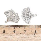 Ginkgo Blad formet ørestikkere, Platin belagt (17.5x15.5mm) pr. par - Uniq Perler - 