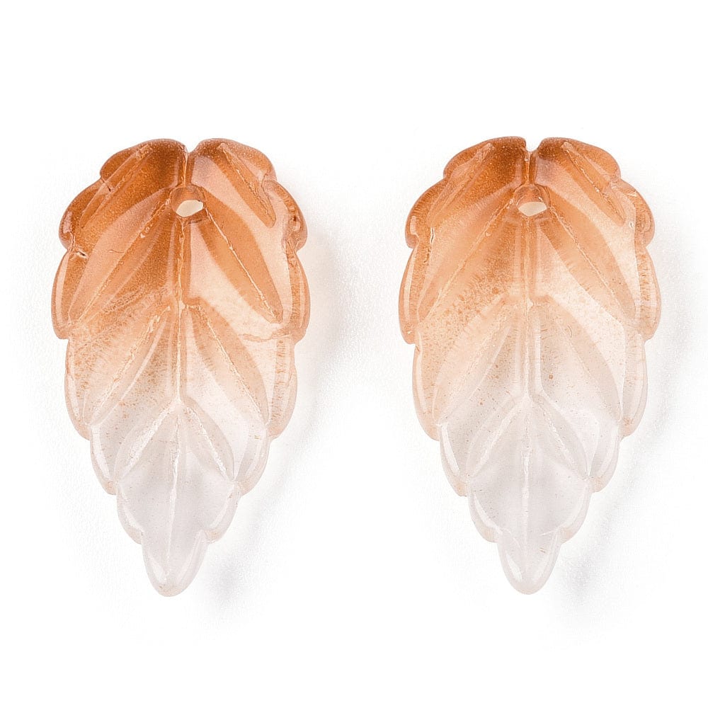 Glas Blade, To - Farvet, 30x16mm, 8 Stk - Uniq Perler - 111760