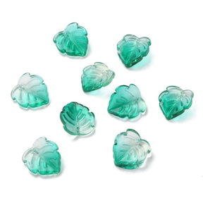 Glass Blade Pendant, Two-Tone, 15x14 mm, 10 pcs. - Uniq Perler - 111759