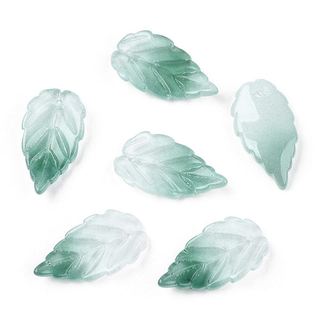 Glas Blade Vedhæng, To - Farvet, 30x16mm, 10 Stk. - Uniq Perler - 7274531