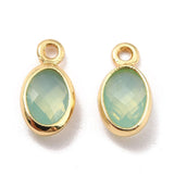 Glas Charms - Grøn, 18K Langtidsholdbar Forgyldning (9x5x1mm), 4 Stk - Uniq Perler - 0000014707