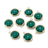 Glas Charms, Grøn, 18K Langtidsholdbar Forgyldt, 14x11mm, 2 stk. - Uniq Perler - 808837