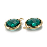 Glas Charms, Grøn, 18K Langtidsholdbar Forgyldt, 14x11mm, 2 stk. - Uniq Perler - 808837
