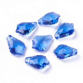 Glas Tropfen/Blatt, facettiert, 16x11x6mm, 10 Stück - Uniq Perler - 1111490358