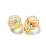 Glas Dråber, Gul, Facetteret, 9,5x8mm, 4 stk. - Uniq Perler - 112726