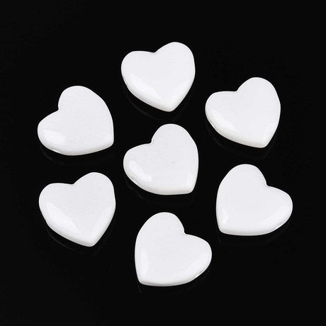 Glas Hjerter - Hvid (24x9mm) 2 Stk - Uniq Perler - 115872