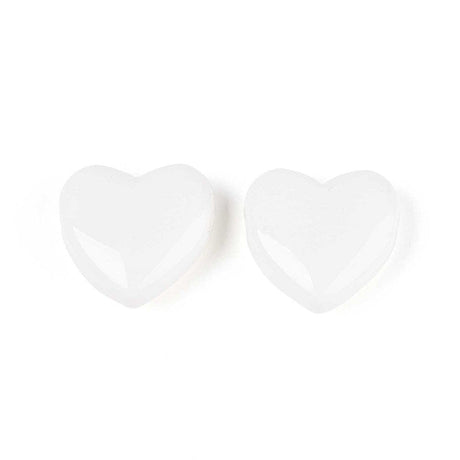 Glas Hjerter - Hvid (24x9mm) 2 Stk - Uniq Perler - 115872