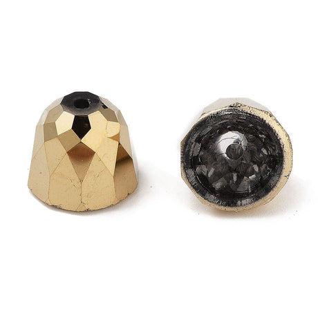 Glas Klokker - Guldfarvet (10,5x9mm), 8 Stk - Uniq Perler - 113388