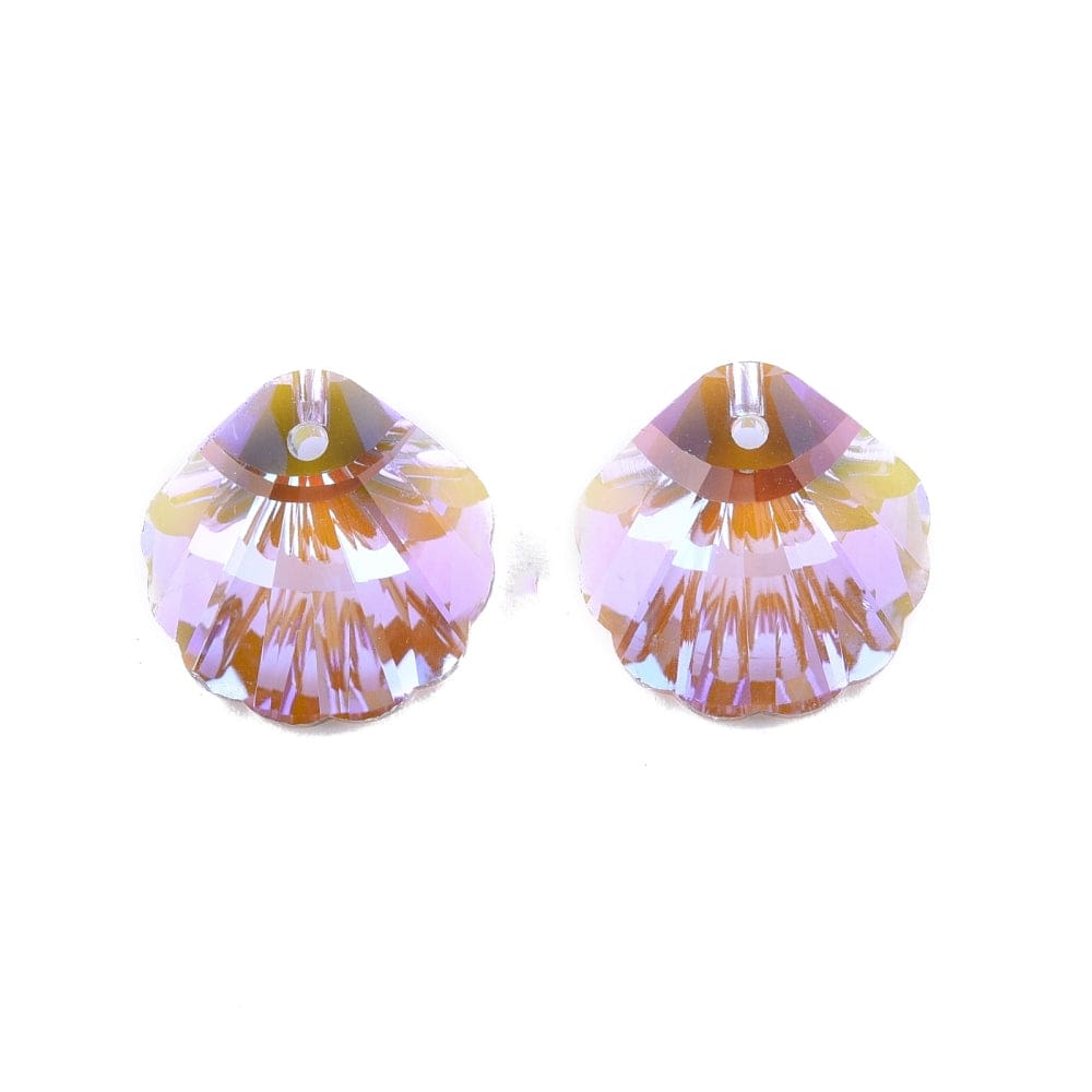 Glas Muslinge Skaller, Facetteret, (96 Stk.) - Uniq Perler - 111588