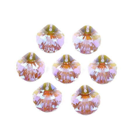 Glas Muslinge Skaller, Facetteret, (96 Stk.) - Uniq Perler - 111588