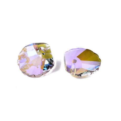 Glas Muslingeskaller, Facetteret, (16x16x6mm), 8 Stk. - Uniq Perler - 6631698