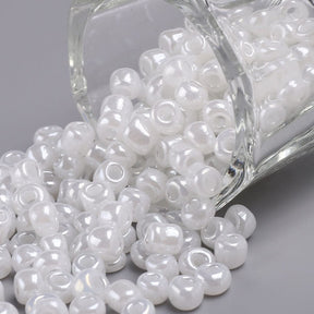 Glasperlen, Weiß, 4mm, (100g) - Uniq Perler - 0001489462