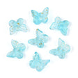 Glass Butterflies - Turquoise (9.5x11mm), 10 pcs - Uniq Perler - 117098